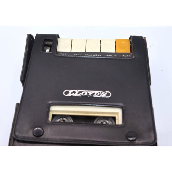 Lloyds Vintage Black Leather Cassette Recorder Playback Retro Collectible - Picture 2 of 6